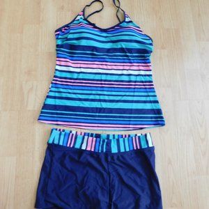 Women's L, XXL, XXXL  Tankini - Green Multi Color